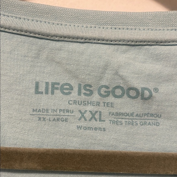 Life Is Good Sky Aqua Crusher V-Neck Long Sleeve Shirt Size XXL - Picture 3 of 5